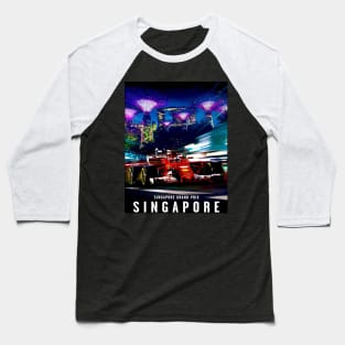 Singapore Grand Prix Auto Racing Advertising Print Baseball T-Shirt